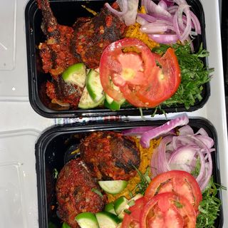 Abacha with 2fried fish only, without Ugba