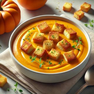 Крем супа от тиква с крутони