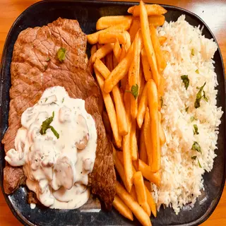 Bife com Cogumelos