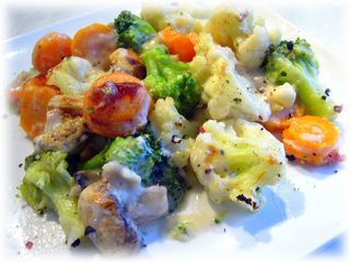 Бейби овощи в сливочном соусе