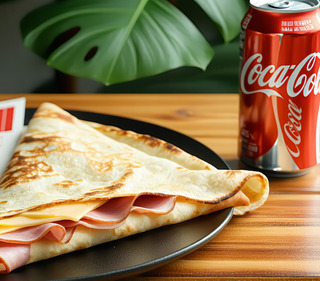 Menú crepe de jamón y queso