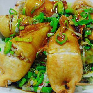 Calamar relleno de arroz   