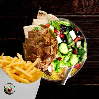 Nr.16-Ryz Bowl z Mięsem + Frytki