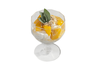 Домашен крем от маскарпоне с праскови (200г)