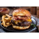 Beef Burger with Chips and Coleslaw