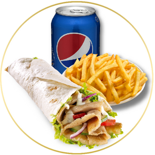 Menú De Durum Con Patatas Fritas Y Bebida