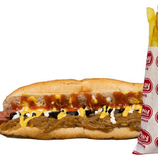 Хот - дог с наденица + малки картофки (370г)