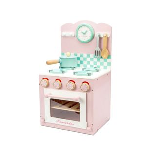 Le toy van drveni rozi šporet-štednjak sa pećnicom i posuđem