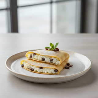 Clatite cu branza dulce si stafide