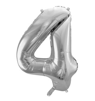 Cyferka 4 z helem ( srebrna )