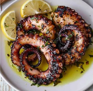 გრილზე შემწვარი მთლიანი რვაფეხა