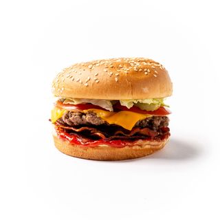 Hamburguesa pequeña con beicon y queso