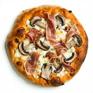 Funghi e provola - pizza bianca