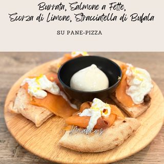 Bruschetta: Burrata, Salmone Fette, Scorza Limone, Stracciatella - 4 pezzi