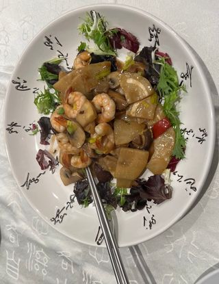 Gambas Salteadas con Bambú