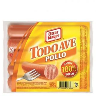 Salchichas Cocidas De Pollo 'Todo Ave' Oscar Mayer 200 Gr.