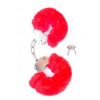 Esposas Metal Peluche Rojo