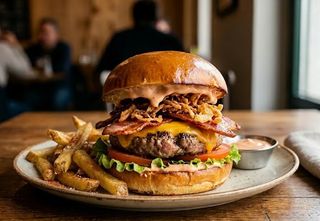 Hambúrguer à Villa com Batata