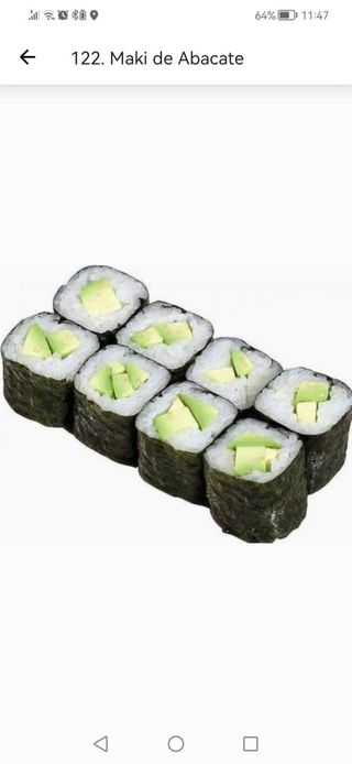 Hosomaki de Abacate 8 Peças