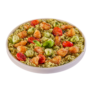 ПЕСТО РИЗОТО СЪС СКАРИДИ И БЕЙБИ МОЦАРЕЛА