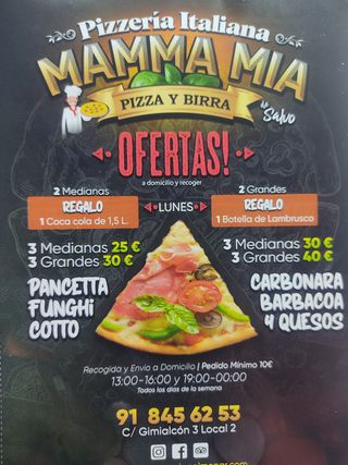 Oferta1 3 pizzas gourmet medíanas