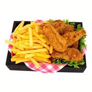 Pollo Rebozado Con Patatas Fritas