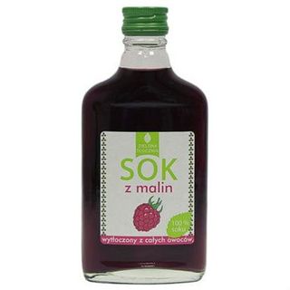 Sok 100% z malin wytłoczony z całych owoców 200ml Zielona tłocznia
