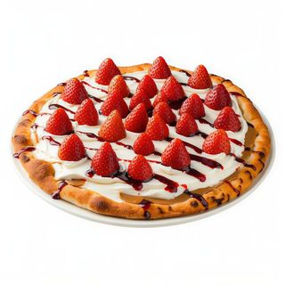 Pizzeta de crema de cacahuetes y fresa