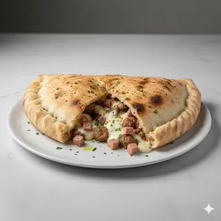 Calzone cotto salsiccia e funghi