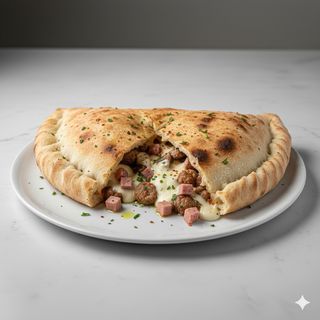 Calzone cotto salsiccia e funghi