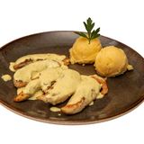 Пикантни пилешки филенца с картофено пюре