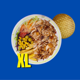 Plato Kebab XL Con Carne, Patatas, Pan Y Salsas