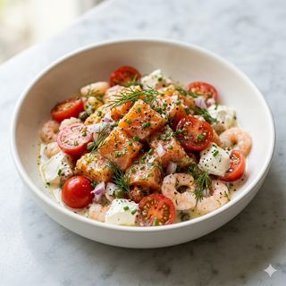Ensalada de salmón fresco con cítricos