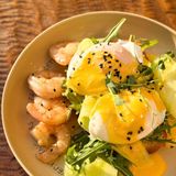 ბენედიქტი კრევეტებით Benedict with shrimp