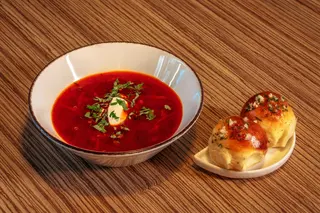 Borshch with meat