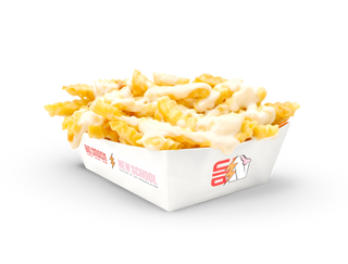 Frites sauce gruyère