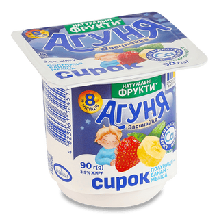 Сирок «Агуня» полуниця-банан-меліса для дітей 3,9% (90г)