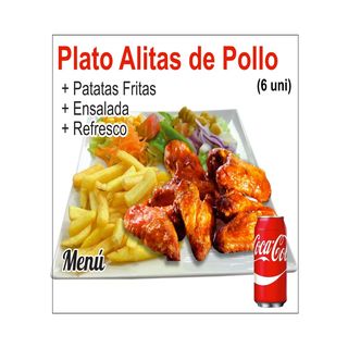 Menú Plato Alitas De Pollo (6 Uds.)