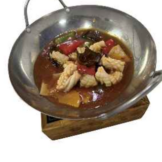 347 Sartén de sepia y verduras mixtas