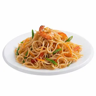 tallarines con gambas