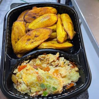 Fried Plantain & Richly Garnished Fried Eggs