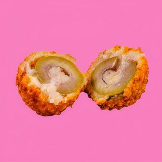 Oliva ascolana con mortadella e provolone