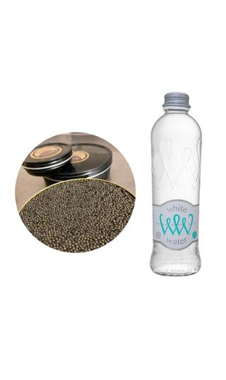 AEmlls хайвер от сибирска есетра (50г) + газирана вода White Water