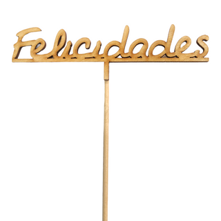 Pick de madera "FELICIDADES"