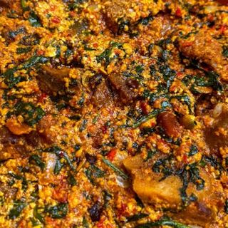 Egusi mixed with Beef 