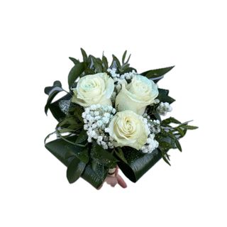 Bouquet de 3 rosas brancas 