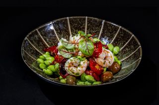 Insalata di gamberi e edamame