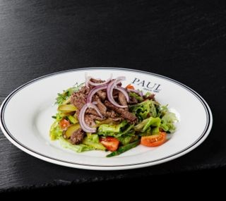 Теплый салат с кониной 