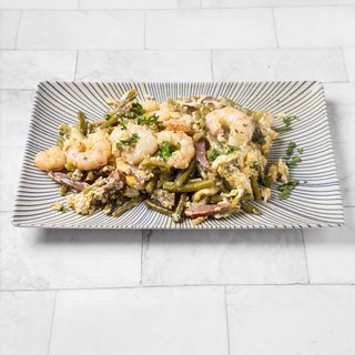 Revuelto De Ajetes Con Gambas Y Jamón