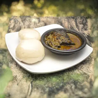 Pounded Yam With Preferred Soup and Turkey